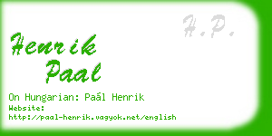 henrik paal business card