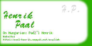 henrik paal business card